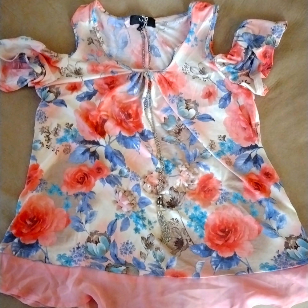 Naif Medium Size Pink Colorful Stretch blouse
